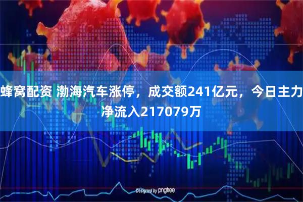 蜂窝配资 渤海汽车涨停，成交额241亿元，今日主力净流入217079万